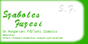 szabolcs fuzesi business card